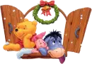 Pooh Bear Window Snow Christmas