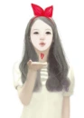 cute girl with ribbon