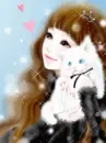girl with puppy