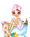 taking a bath