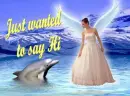 Angel greeting a dolphin