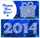Happy New Year 2014 background blue