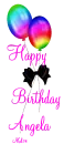 Happy Birthday Angela spining balloons