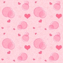 pink bubbles and hearts seamless background