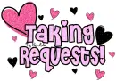 Taking Requests Pink Hearts Love Valentine Valentine's Day