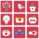 Love icons background