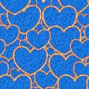 blueand gold  hearts seamless background