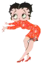 Betty Boop is wearing orange dress on