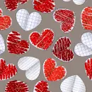 Hearts from writing-book sheets