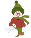 Boy with Snowman