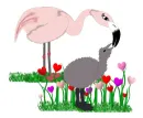 Mama-Baby Flamingo