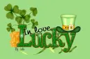St Patricks Day Lucky in love Green