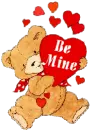 bear with red hearts