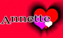 Name Annette with Flashing Hearts