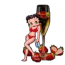 Betty Boop stand by wine