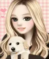 Cute girl and her dog
