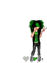 Green & black hair