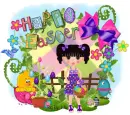Happy Easter girl egg hunting