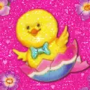 Easter chicks seamless background