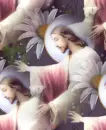 Jesus with lamb seamless background