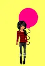 Black haired girl with a balloon