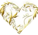 Gold swirl Heart
