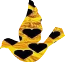 Gold n Black Heart Bird