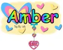 Amber - First name hearts