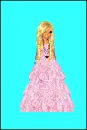 Blonde doll in a pink dress