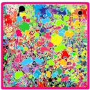 Multicolored paint splatter background