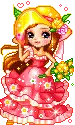 Doll with red dress and brown hair