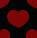 Red hearts infront of a black background