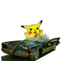 Pikachu in a car
