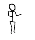 Dancing stick figure