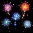 Fourth of July fireworks seamless background