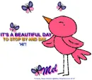 Mel - Pink Bird - Butterflies