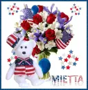 Flowers with celebrating beary
