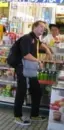 Tre Cool in a market