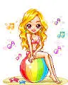 girl in beach doll