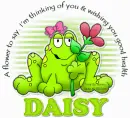 Thinking of u & wishing u good health.Daisy