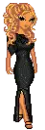 Black dressed mini doll
