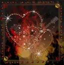 Glittery hearts on fire