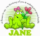 Thinking of u & wishing u good health.Jane