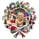Christmas pups wreath