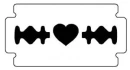 white razorblade heart