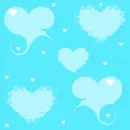 Preety Aqua Blue Hearts Background