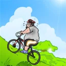 a guy on a mountain bike