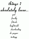 Things I love