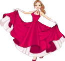 Cute Red  Dress Doll