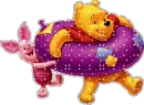 Pooh playing with Piglet.